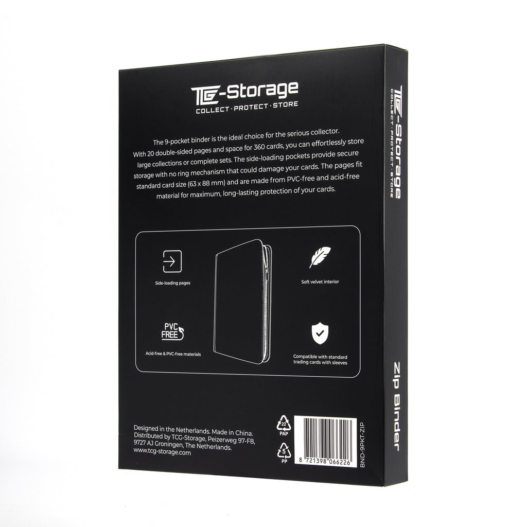 9-Pocket Zip Binder black - TCG-Storage
