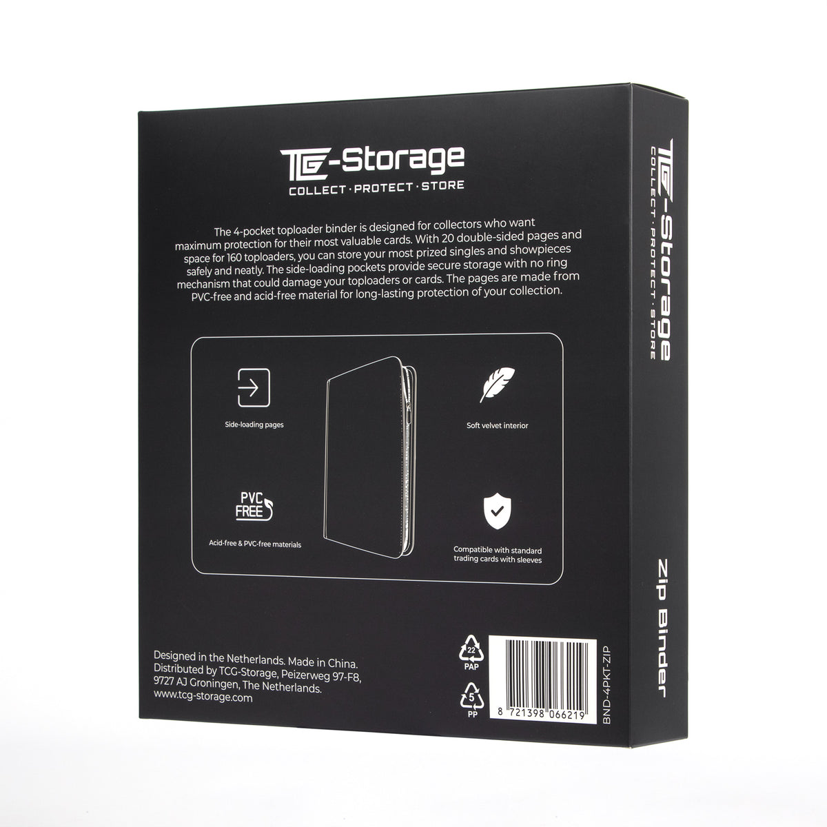 4-Pocket Toploader Zip Binder black - TCG-Storage